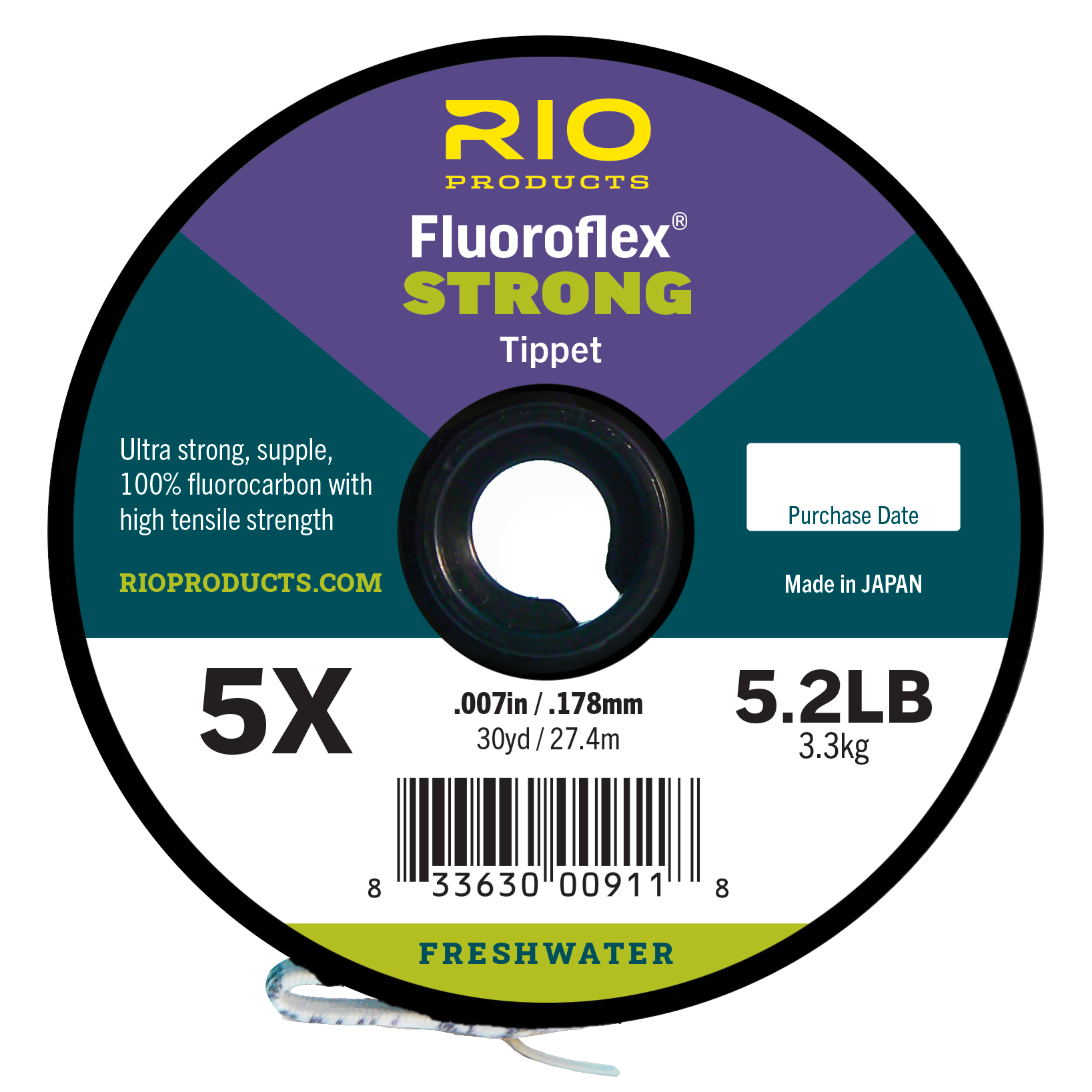 ONE 100YD SPOOL OF RIO FLUOROFLEX STRONG TIPPET 6X 3.8 LB 100% FLUOROCARBON