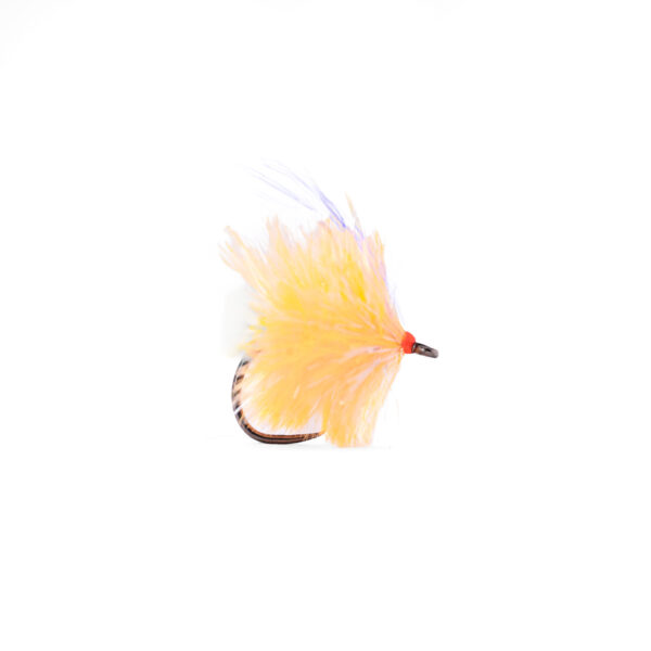 Caledonia Paloma Orange FAB trout fly with FNF Blob Fritz body and buoyant foam rear